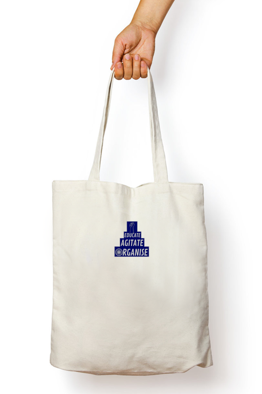 Educate Embroidered ziper Tote Bag