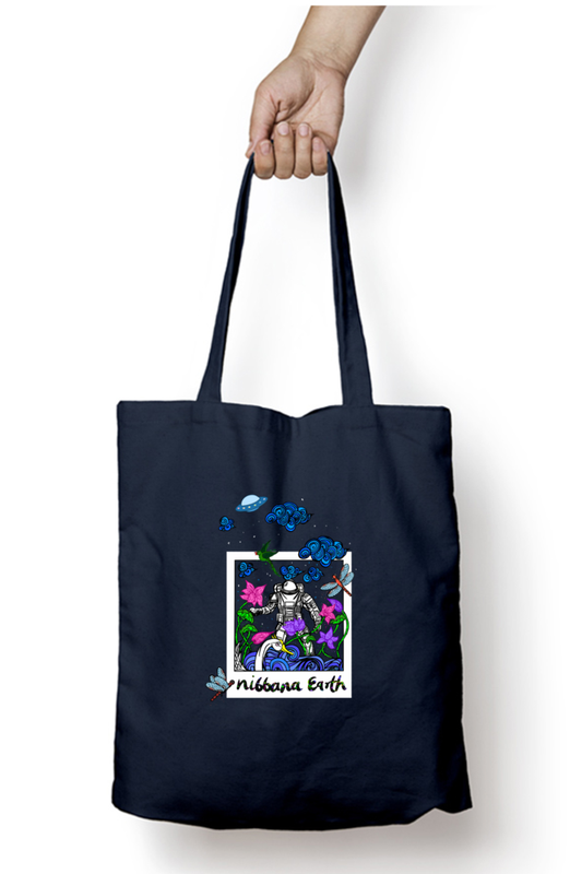 Nibbana Earth Zipper Tote Bag