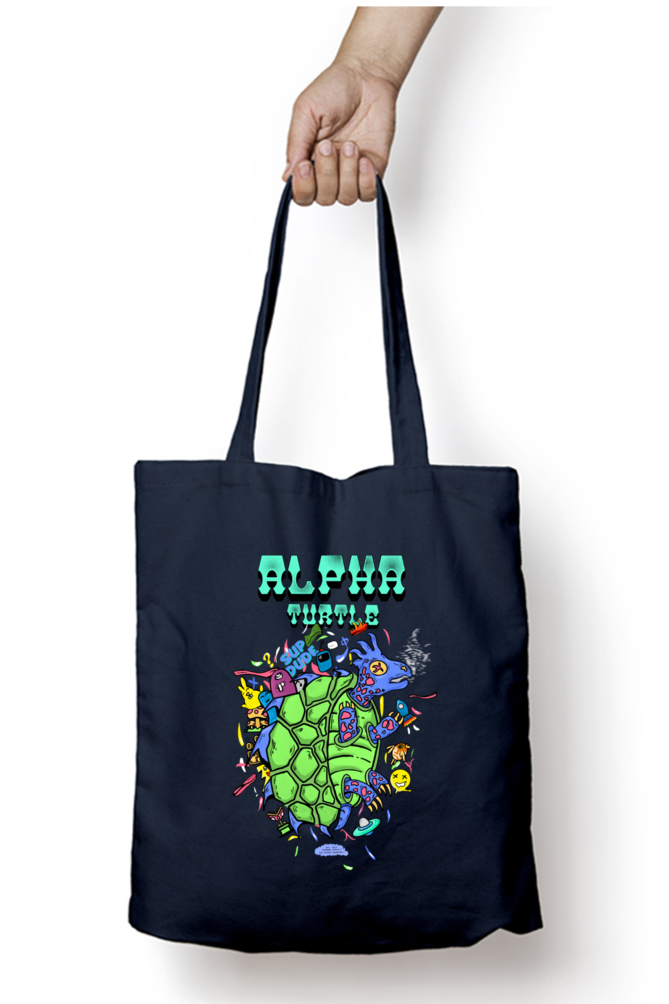 Alpha Turtle Zipper Tote Bag