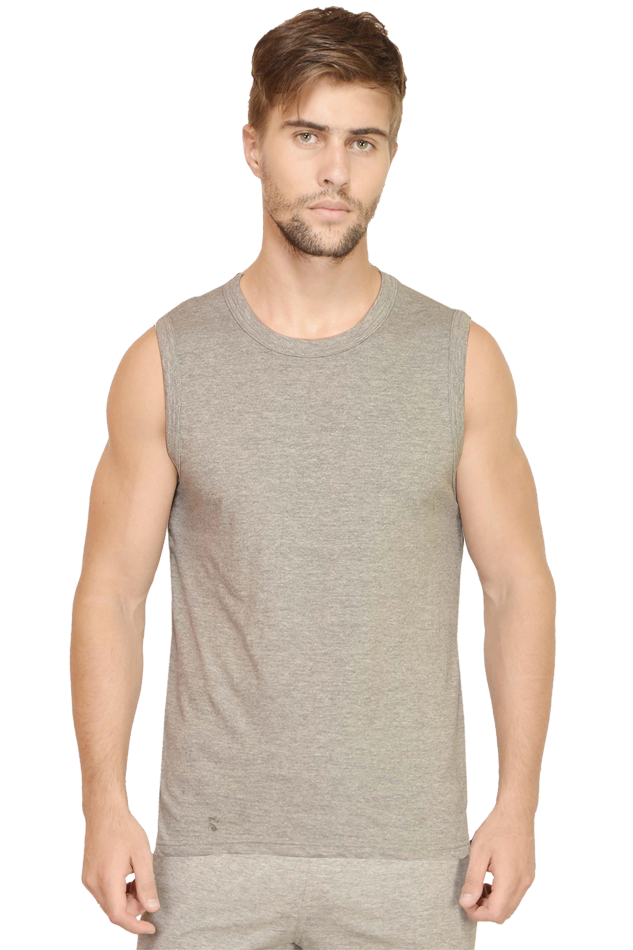 Plain color sleeveless round neck tshirt