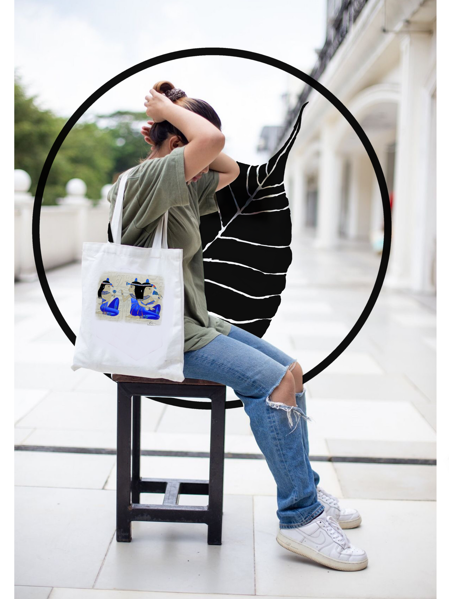 Egypt theme Zipper Tote Bag