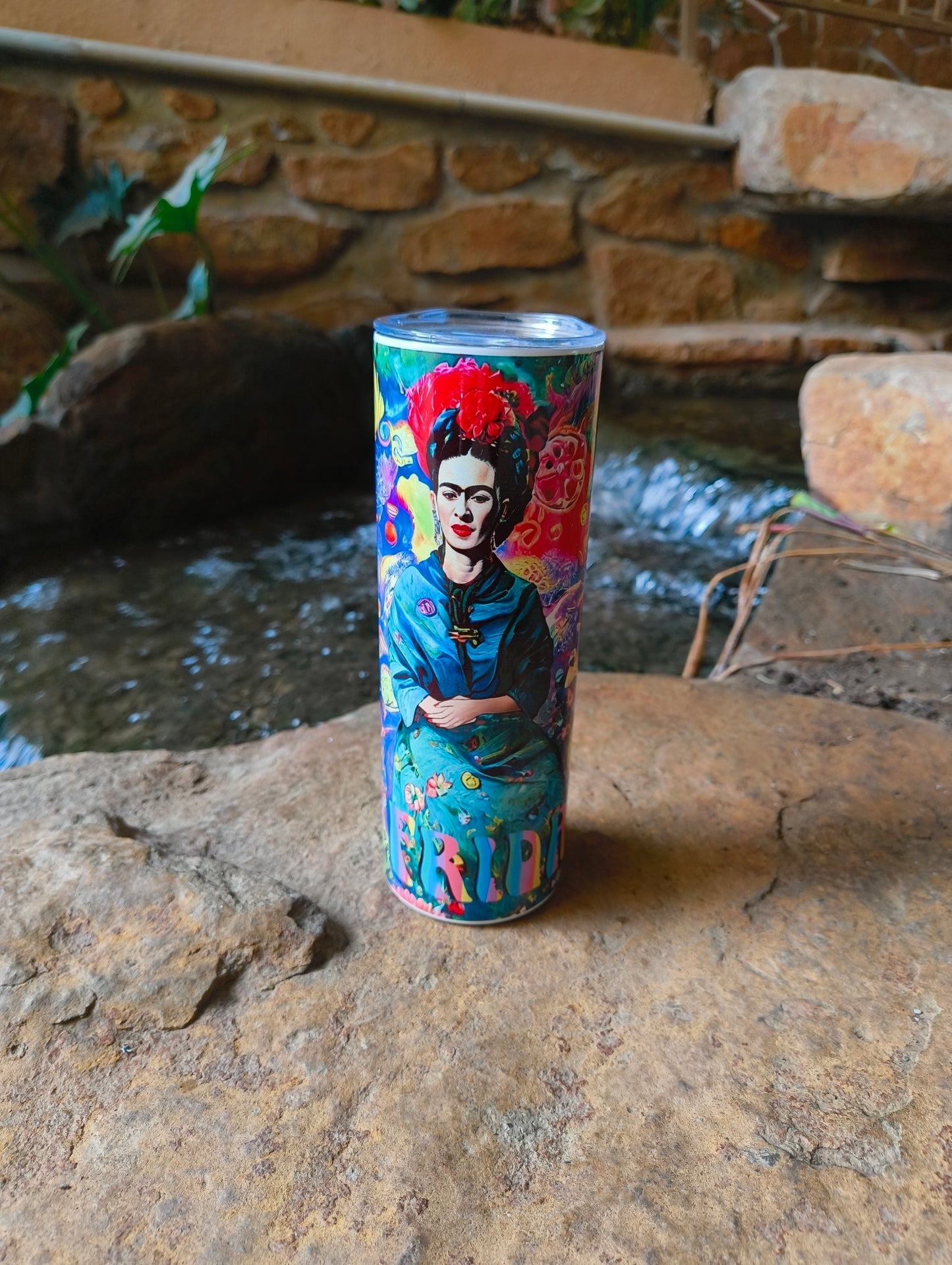 Frida Premium Tumbler, 20 oz ,Skinny Straight By Nibbana Studio