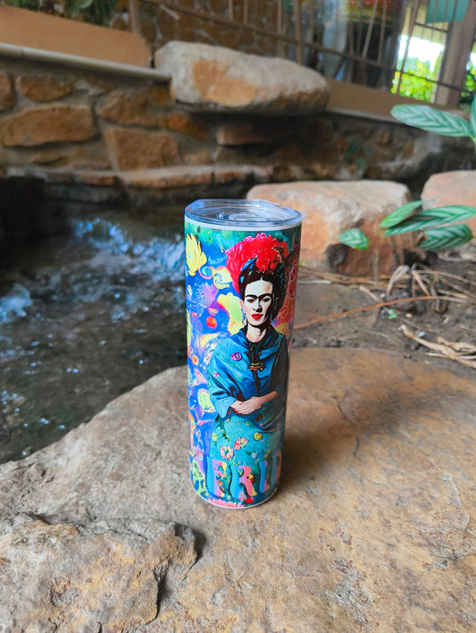 Frida Premium Tumbler, 20 oz ,Skinny Straight By Nibbana Studio