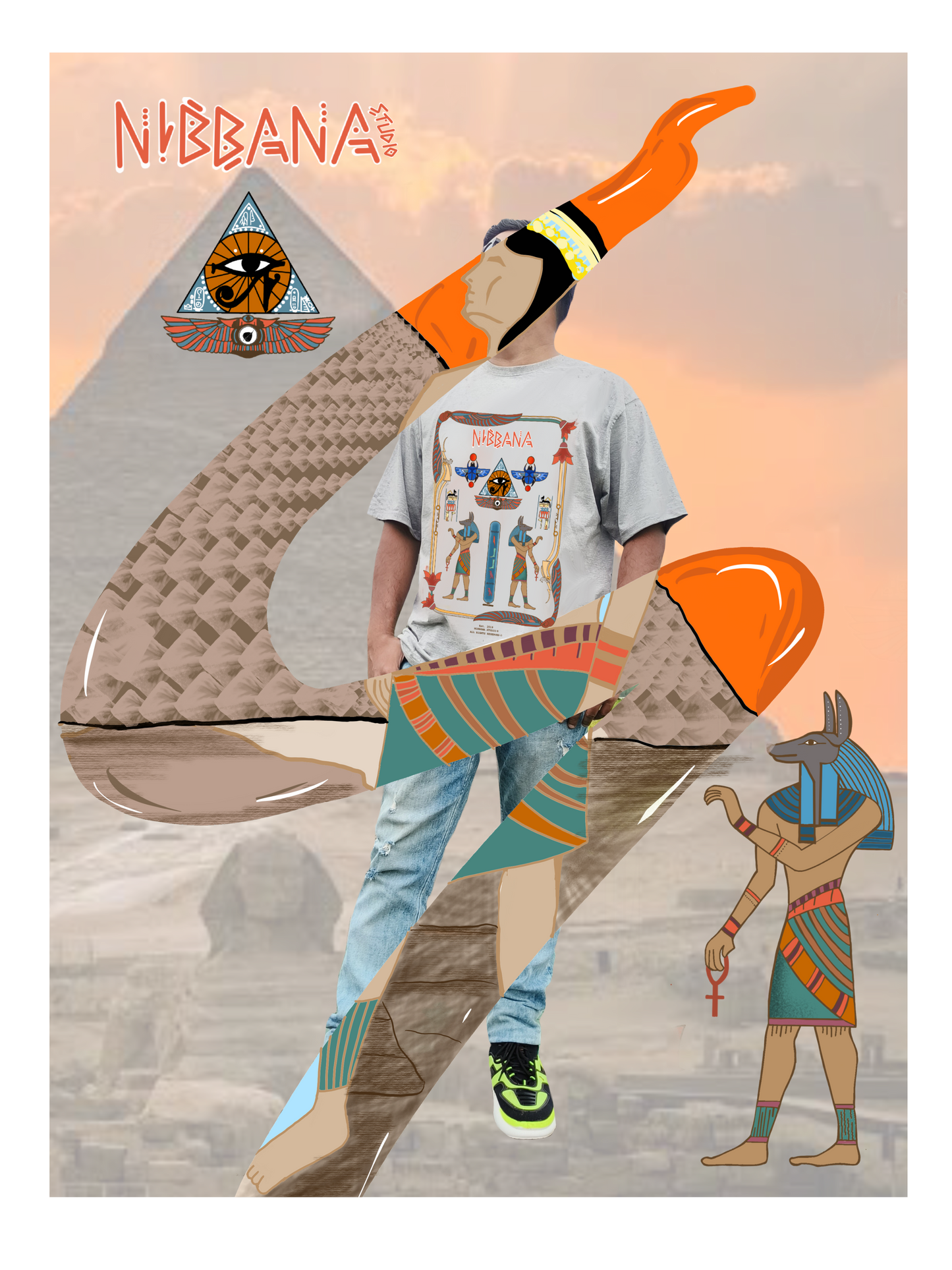 Hieroglyphics Egypt Oversized tshirt by Nibbana Studio