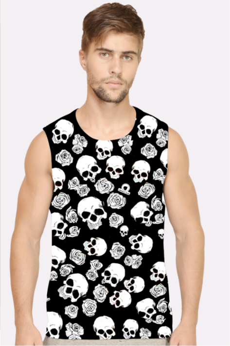 Skull Sleeveless Round Neck ๐