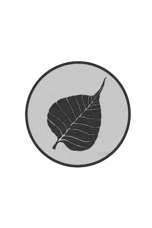 Nibbana Leaf Embroidery Zipper Hoodie