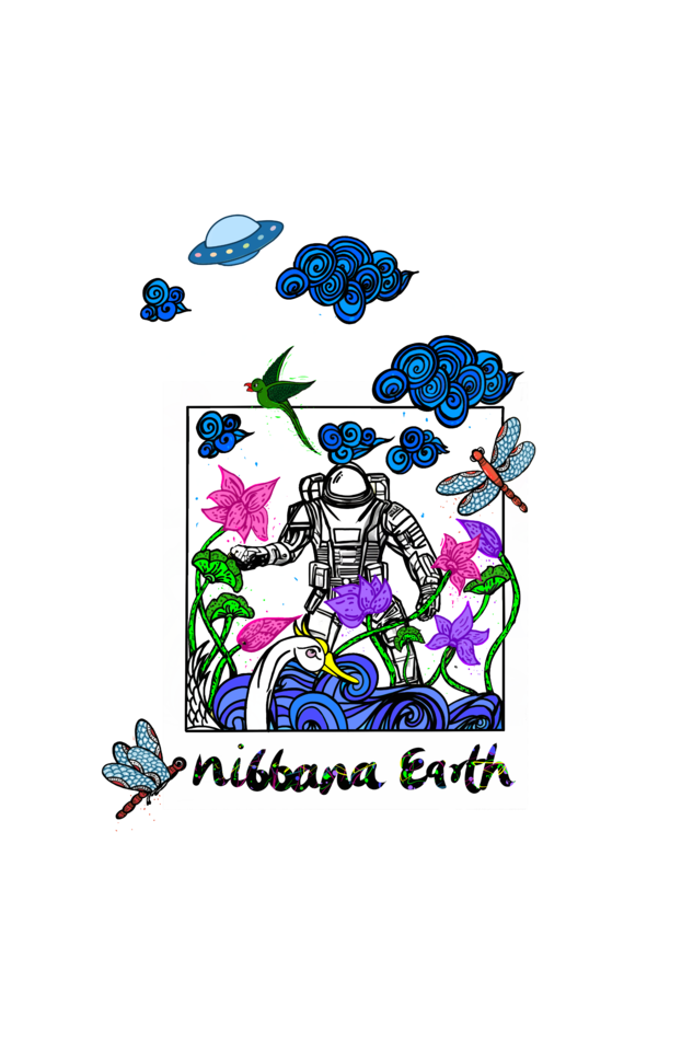 Nibbana Earth Zipper Tote Bag