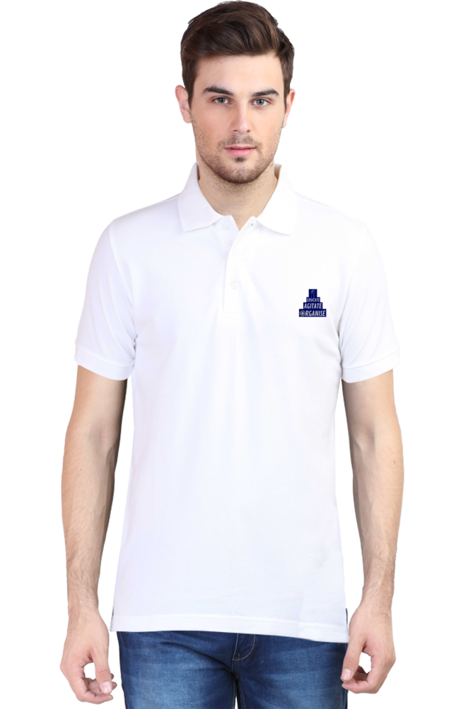 Educate Agitate Organise Embroidery Polo Half sleeve