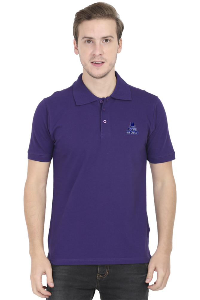 Educate Agitate Organise Embroidery Polo Half sleeve