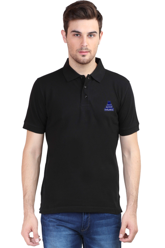 Educate Agitate Organise Embroidery Polo Half sleeve