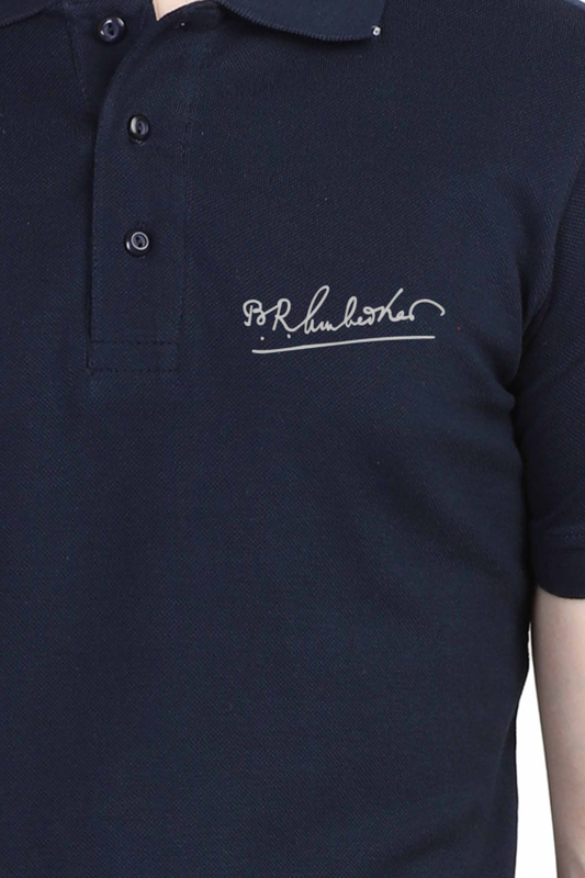Ambedkar signature embroidery Polo Tshirt