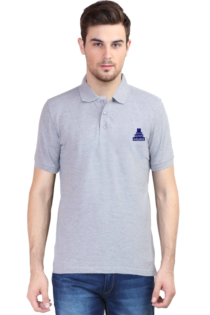 Educate Agitate Organise Embroidery Polo Half sleeve