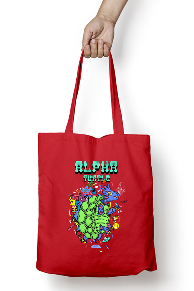 Alpha Turtle Zipper Tote Bag