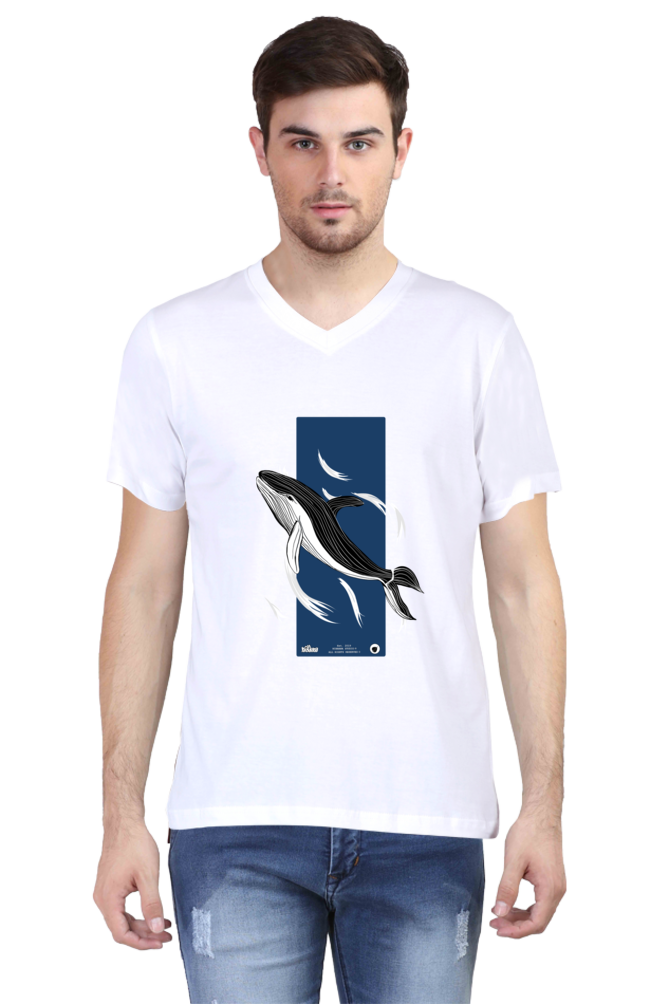 Shokunin Whale unisex V neck by NiSt