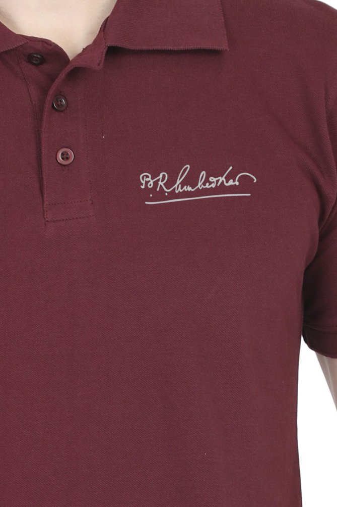 Ambedkar signature embroidery Polo Tshirt