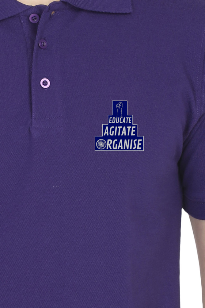 Educate Agitate Organise Embroidery Polo Half sleeve