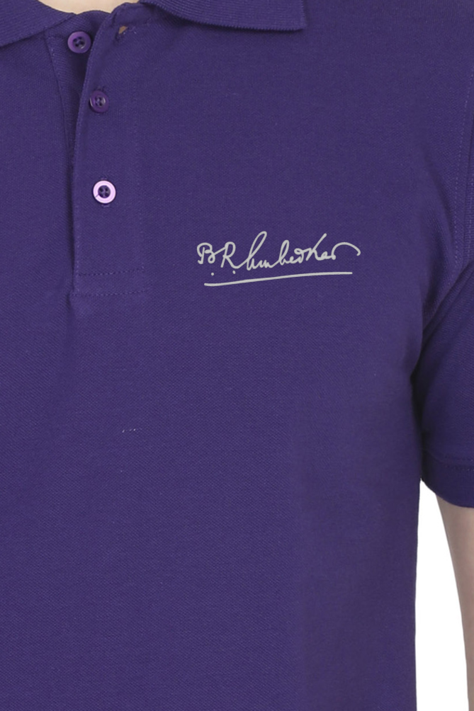 Ambedkar signature embroidery Polo Tshirt