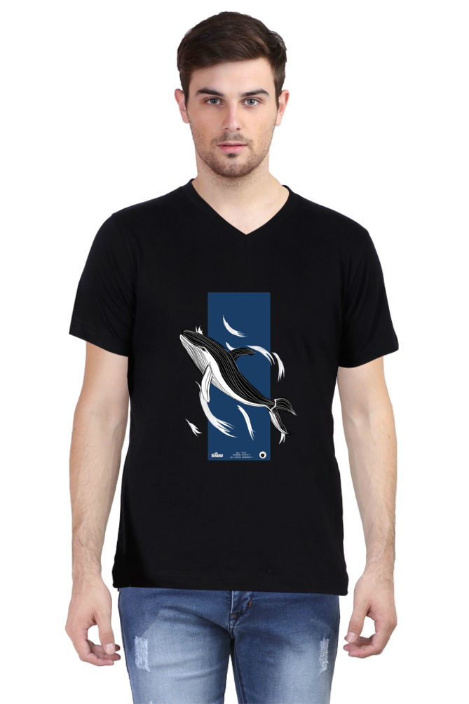 Shokunin Whale unisex V neck by NiSt