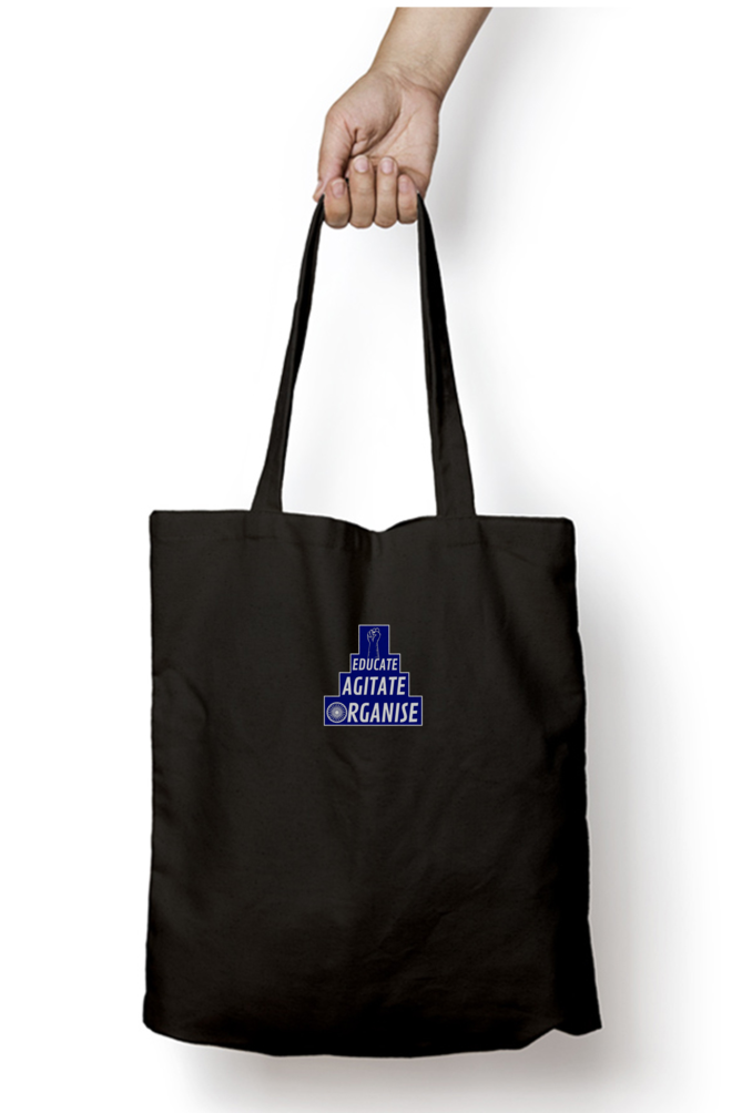 Educate Embroidered ziper Tote Bag