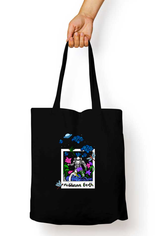 Nibbana Earth Zipper Tote Bag