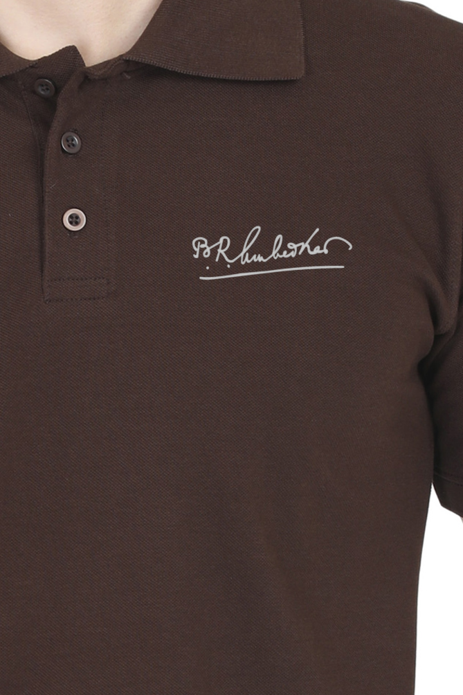 Ambedkar signature embroidery Polo Tshirt