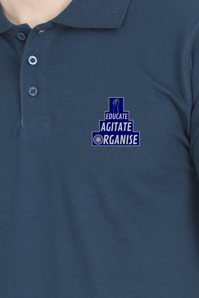 Educate Agitate Organise Embroidery Polo Half sleeve