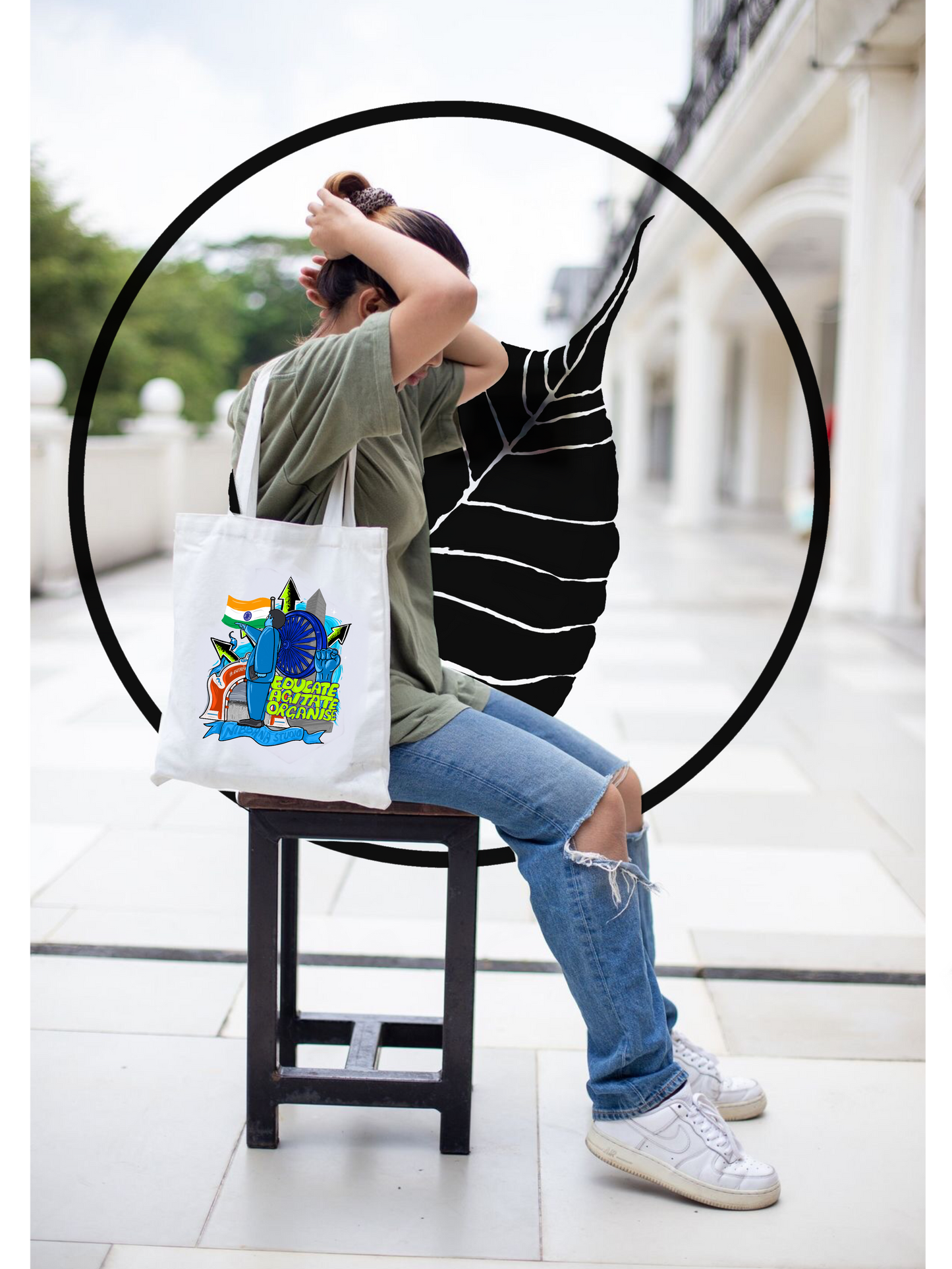 Babasaheb design Zipper Tote Bag