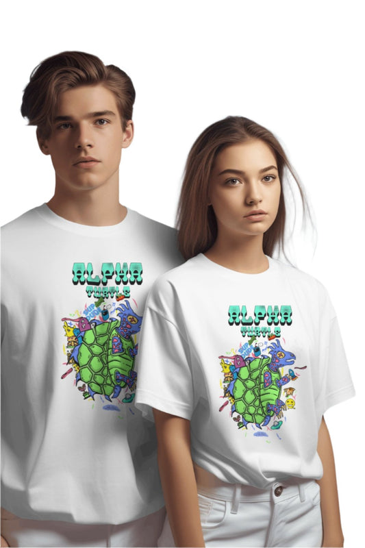 Alpha Turtle Unisex Oversized Tshirt