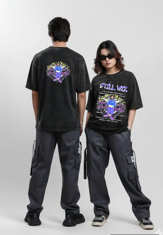 Still Wiz Acid Wash Oversized Tshirt