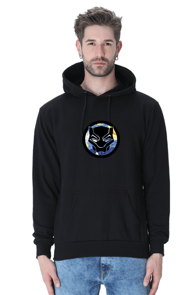 Van Gogh Black panther front back printed hoodie