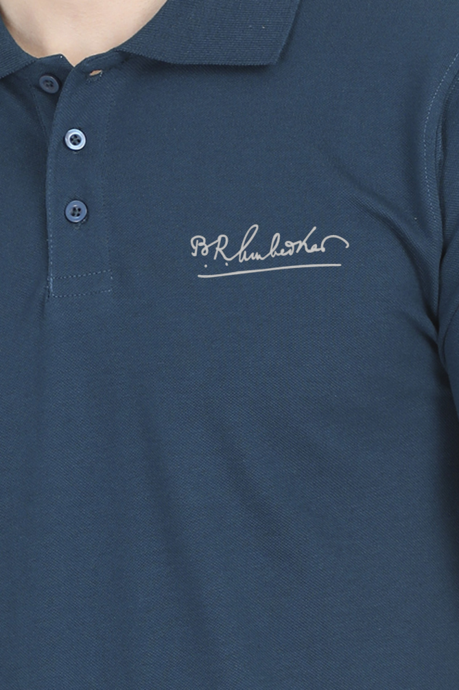 Ambedkar signature embroidery Polo Tshirt