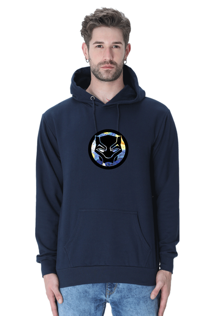 Van Gogh Black panther front back printed hoodie