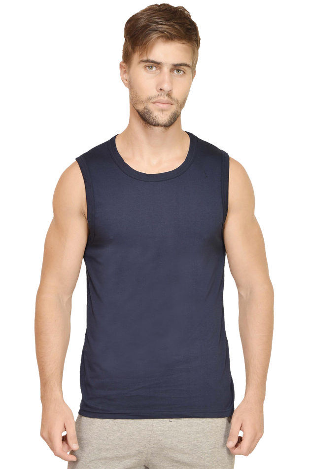 Plain color sleeveless round neck tshirt