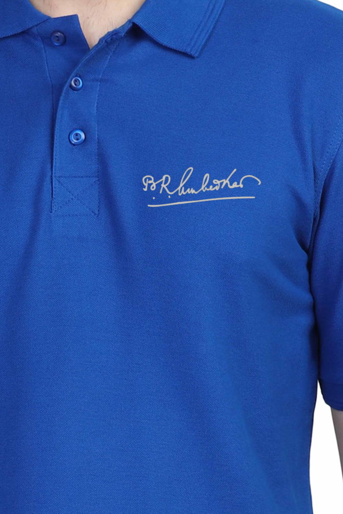 Ambedkar signature embroidery Polo Tshirt