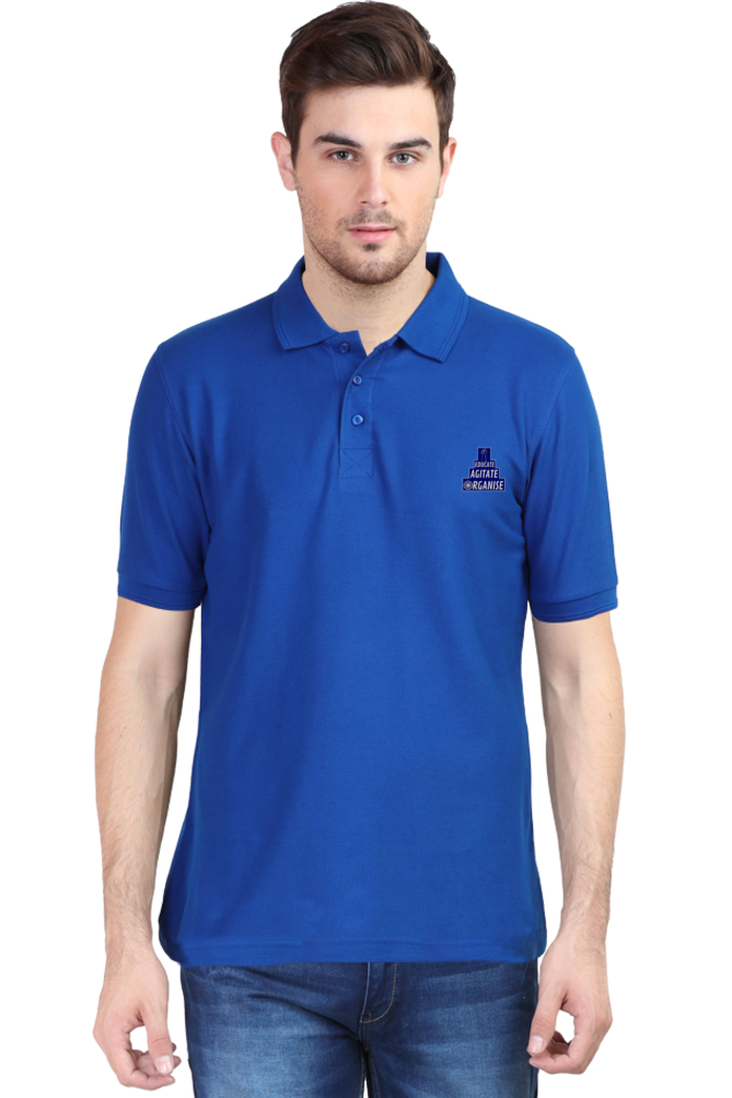 Educate Agitate Organise Embroidery Polo Half sleeve