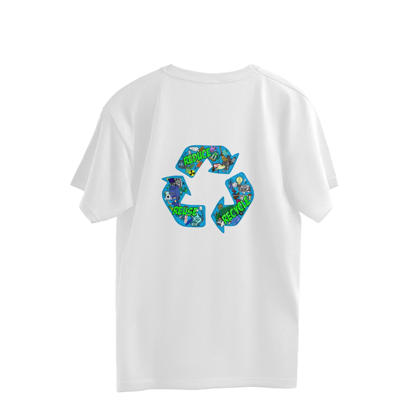 3R Recycle front back Oversized T-shirt