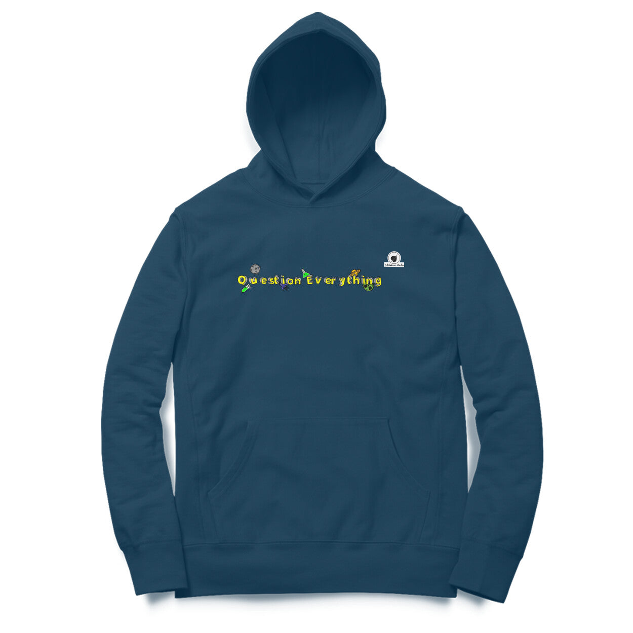 Question everything front back hoodie by Nibbana Studio