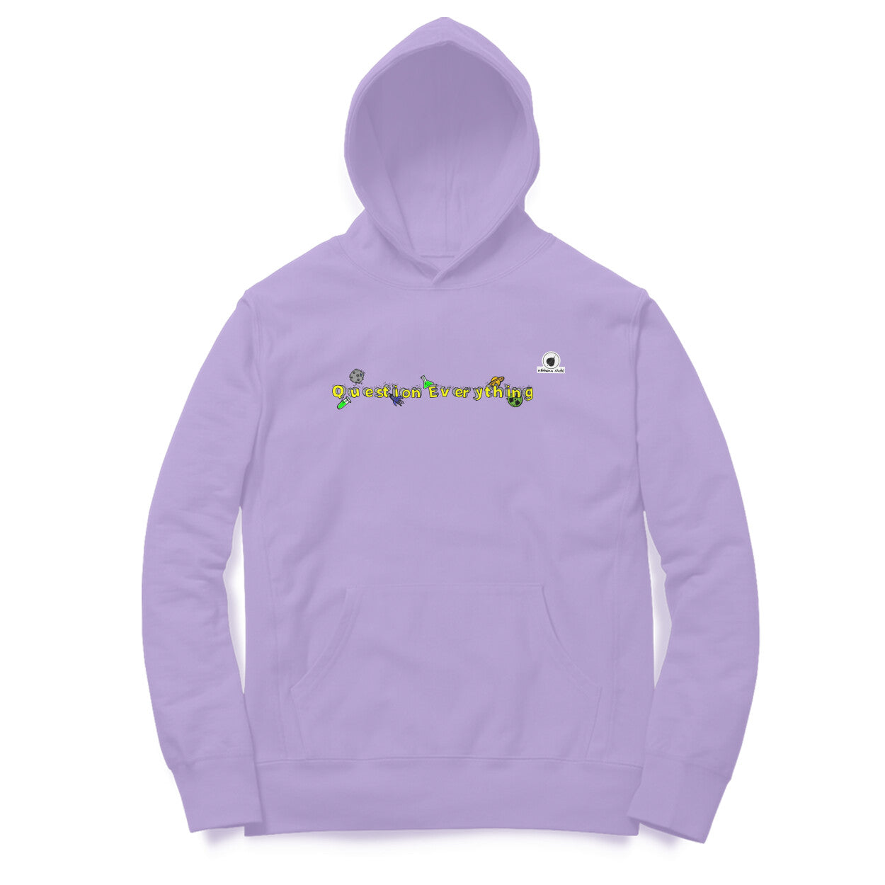 Question everything front back hoodie by Nibbana Studio